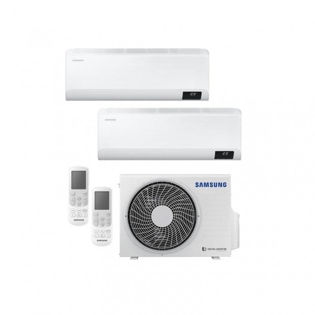 Multisplit SAMSUNG aire acondicionado inverter para dos habitaciones SAM-2AJ040TXJ2KG1CA (9+9) con dos unidades interiores y control remoto