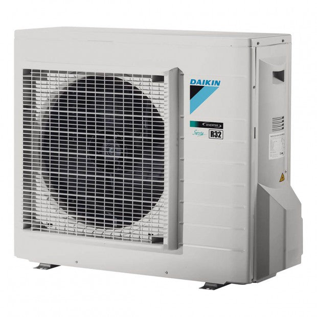 Unidad exterior Daikin para climatizador comercial techo empotrable con ventilador grande y diseño compacto