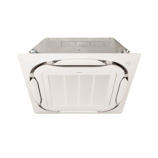 Climatizador comercial techo empotrable Daikin Cassette blanco para aire acondicionado eficiente