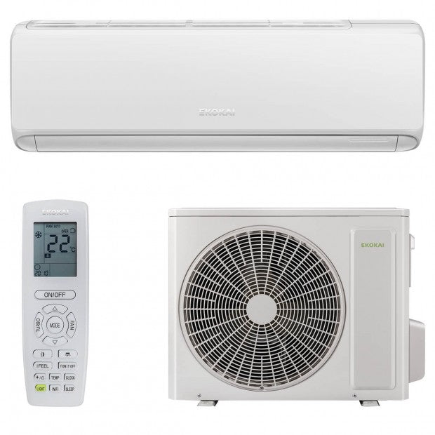 Aire acondicionado EKO-DPA71FHX Split pared EKOKAI con unidad interior, exterior y control remoto blanco