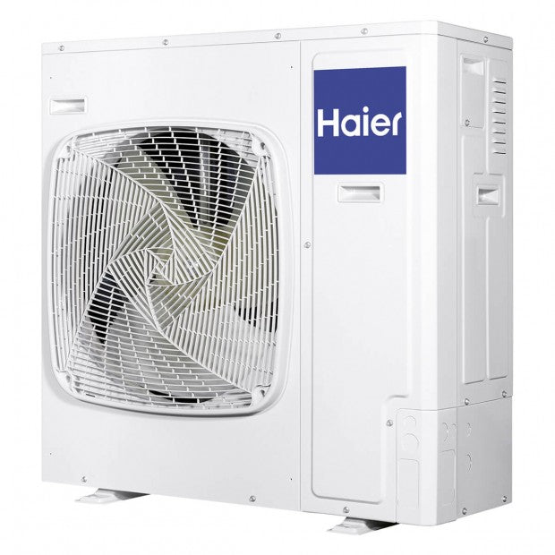 Unidad exterior conductos HAIER modelo HAI-AD35SLIM HC con ventilador visible HAI-AD35SLIM HC opiniones