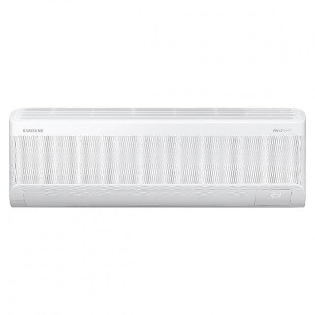 Mini split SAM-F-AR60F09NX WINDFREE de pared en color blanco con diseño moderno y pantalla digital