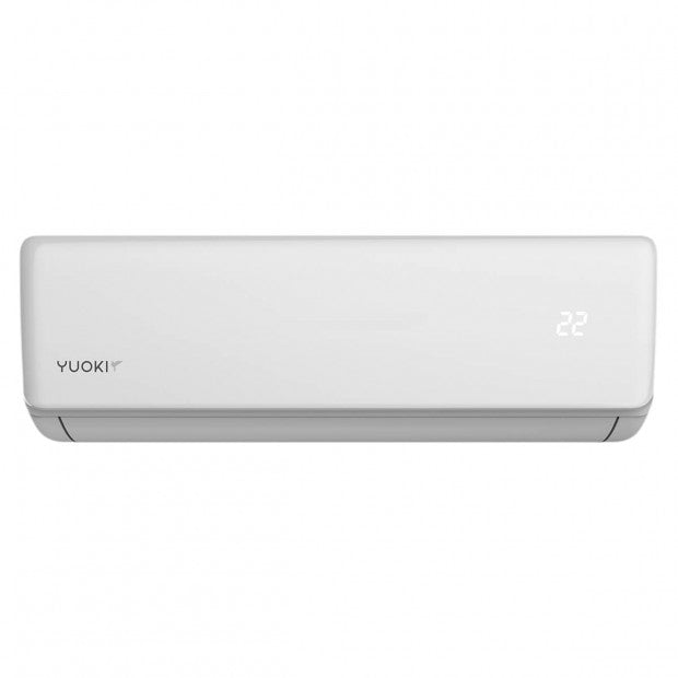 Split de pared YUOKI blanco con pantalla digital modelo YUO-WIN25D bajo consumo